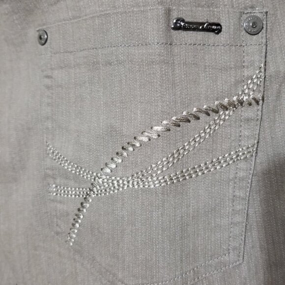 Simon Chang Plus Pants, Women's Denim, Casual Tan Wide-Leg Size 22 Lightweight - Picture 7 of 11